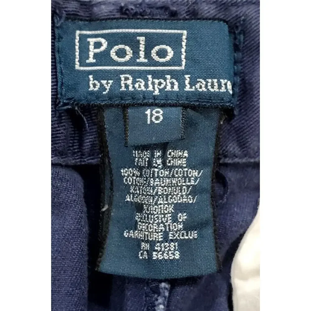 Polo Ralph Lauren Blue Flat Front Chinos YOUTH BOYS SIZE 18 W30 x L31